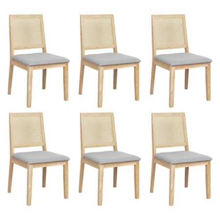 Levede 6XCane Dining Chair Rattan Armless Seat