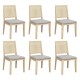 Levede 6XCane Dining Chair Rattan Armless Seat