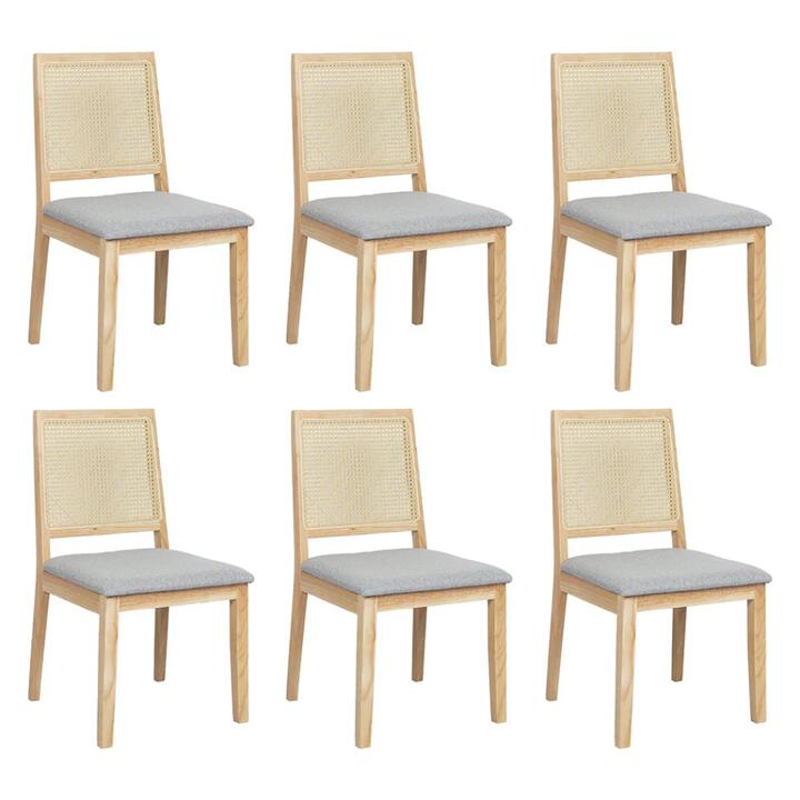 Levede 6XCane Dining Chair Rattan Armless Seat