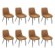 Dining Chairs x 8 Padded Seat PU Faux Leather