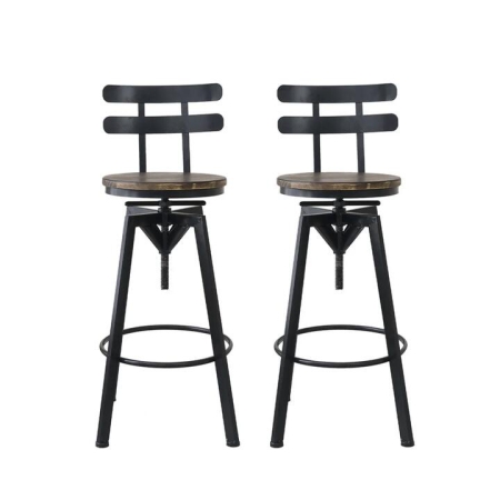 Levede 2x Bar Stool Industrial Adjustable