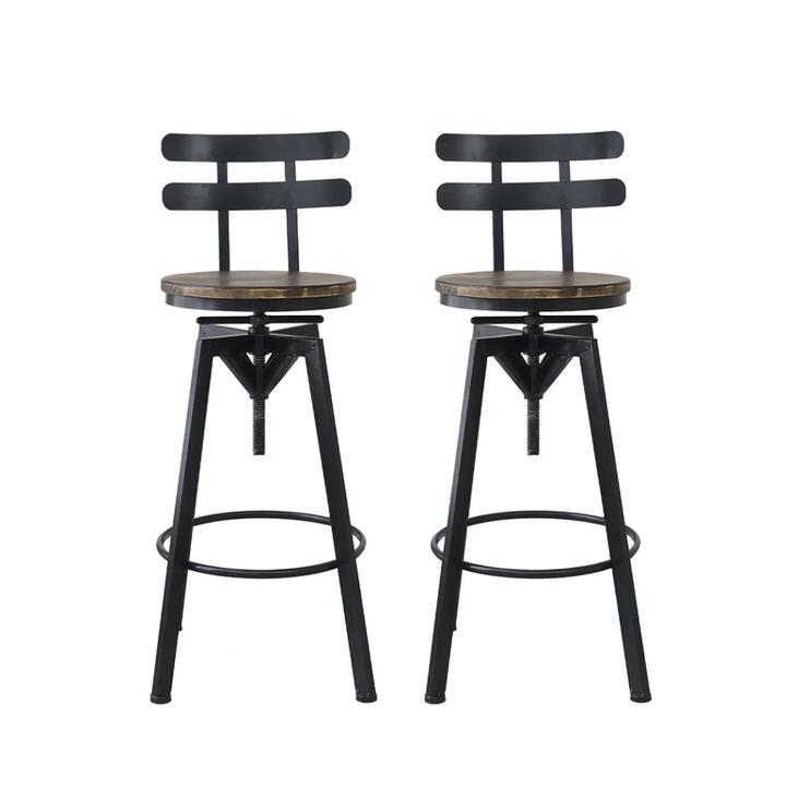Levede 2x Bar Stool Industrial Adjustable