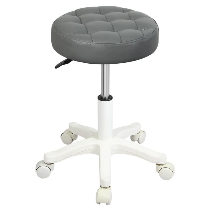 Levede 2x Rolling Bar Stool Swivel Salon SPA Chair Grey