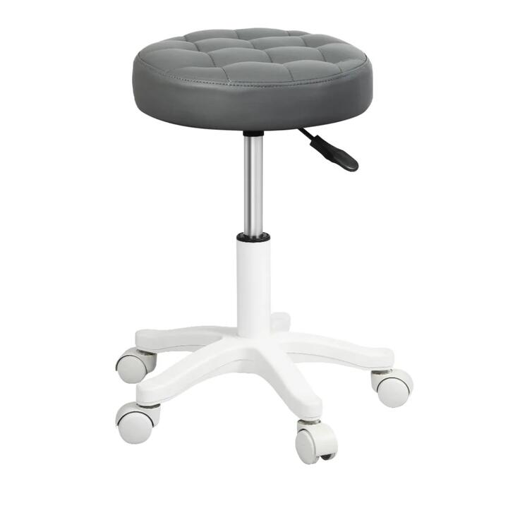 Levede 4x Rolling Bar Stool Swivel Salon SPA Chair Grey
