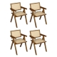 Levede 4x Walnut Wicker Armchair Dining Chair
