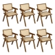 Levede 6x Walnut Wicker Armchair Dining Chair