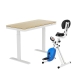Under Desk Folding X-Bike with 120cm Automatic Standing Desk Magnetic Resistance Oak