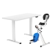 Under Desk Folding X-Bike with 140cm Automatic Standing Desk Magnetic Resistance White