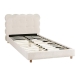 King Single Bed Frame Cloud Headboard Boucle Fabric Mattress Platform Base White