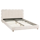 Double Bed Frame Cloud Headboard Boucle Fabric Mattress Platform Base White
