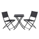 Outdoor Bistro Set Folding Table and Chairs Patio Furniture Garden Steel Black