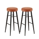 2x Bar Stools Kitchen Dining Chairs Counter Round PU Leather Lane Brown