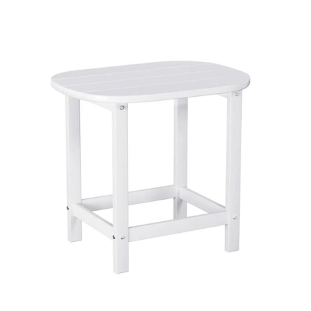 Outdoor Coffee Side Table HDPE Desk Patio Furniture Camping Garden White