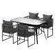 5PC Outdoor Dining Set Table and Chairs Patio Furniture Garden Bistro Set Black