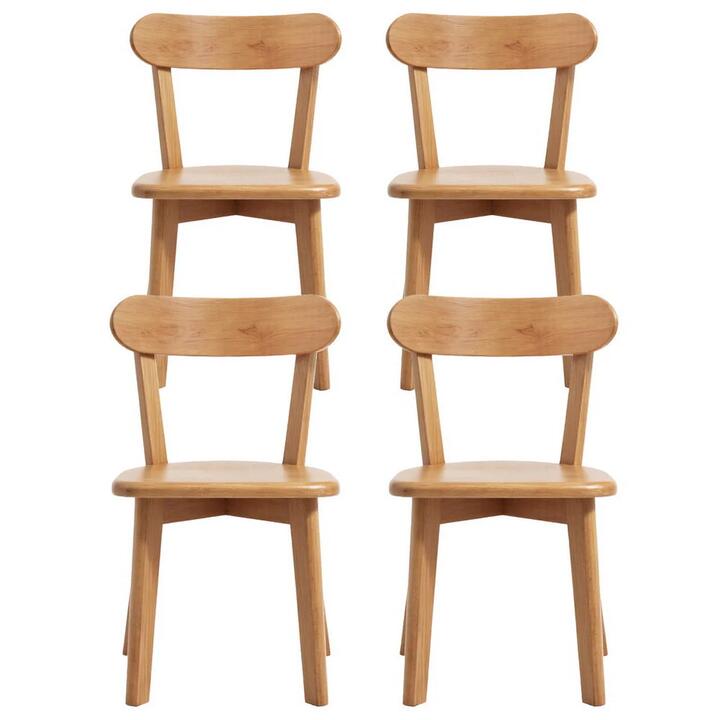 4x Dining Chairs Wooden Kitchen Accent Chair Cafe Lounge Rubber Wood