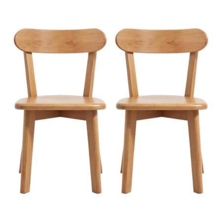 2x Dining Chairs Wooden Kitchen Accent Chair Cafe Lounge Rubber Wood