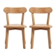 2x Dining Chairs Wooden Kitchen Accent Chair Cafe Lounge Rubber Wood