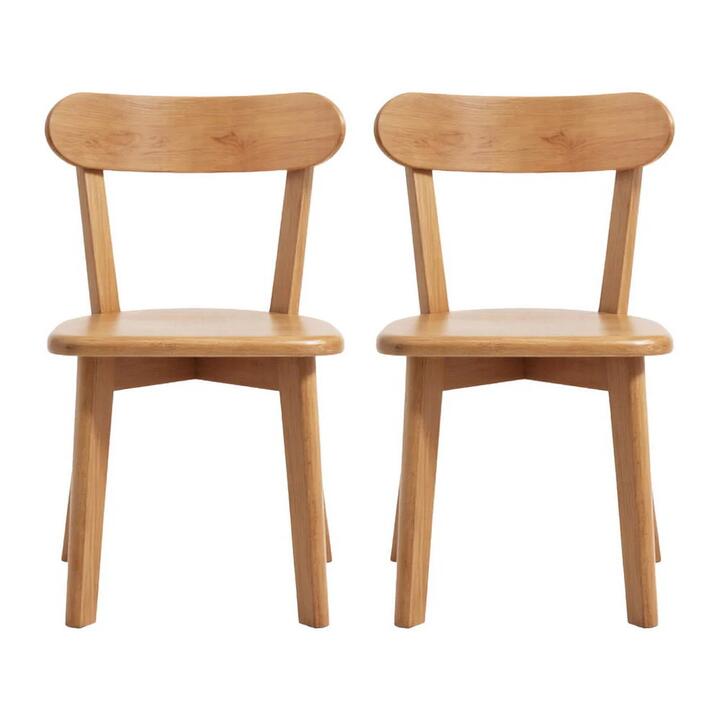 2x Dining Chairs Wooden Kitchen Accent Chair Cafe Lounge Rubber Wood