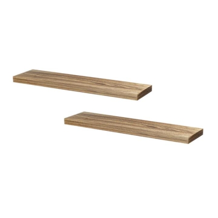 Floating Wall Shelf Set of 2 Wood 90CM