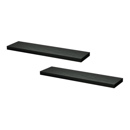 Floating Wall Shelf Set of 2 Black 90CM