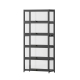 5-Tier Display Cabinet Storage Bookshelf Clear Shelf Black