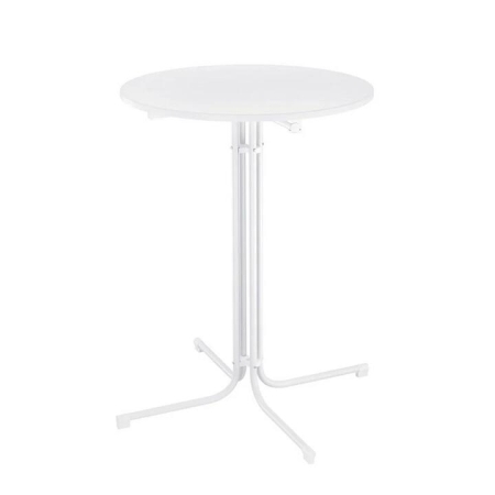 Outdoor Bar Table Round Folding Desk Top 109cm Patio Furniture White
