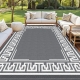 Outdoor Rugs 274x366cm Large Carpet Reversible Area Mat PP Dual-Sided Patio Rug Greek Key