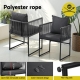 2PC Outdoor Dining Chairs Woven Rope Chair Patio Furniture Garden Steel