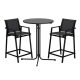 3PC Outdoor Bar Set Stools Dining Chairs Table Patio Furniture Bistro Set Steel Black