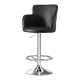 1x Leather Bar Stools Swivel Adjustable Gas Lift PU Counter Chairs Black