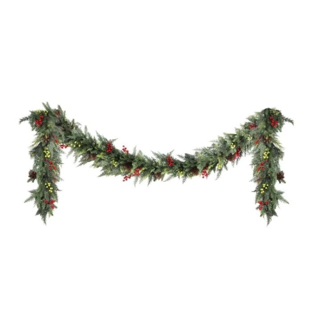 3M Christmas Garland Pre-lit LED with Pine Cones Xmas Decor Green