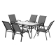 7PC Outdoor Dining Set Table and Chairs Patio Furniture Bistro Set Garden Grey