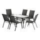 7PC Outdoor Dining Set Table and Chairs Patio Furniture Bistro Set Garden Black