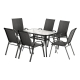 7PC Outdoor Dining Set Table and Chairs Patio Furniture Garden Bistro Set Black