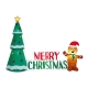 Christmas Inflatable Gingerbread Man Tree LED Illuminated Decorations