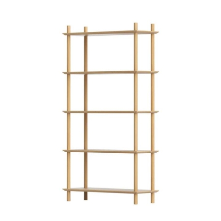 Bookshelf 5 Tiers Bookcase Display Shelves Wooden Storage Stand Rack Pine