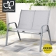 Garden Bench Seat Steel Outdoor Patio Park Lounge Backyard Chair Grey