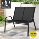Garden Bench Seat Steel Outdoor Patio Park Lounge Backyard Chair Black