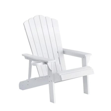 Outdoor Chairs HDPE Adirondack Beach Chair Sun Lounge Patio Furniture Garden white