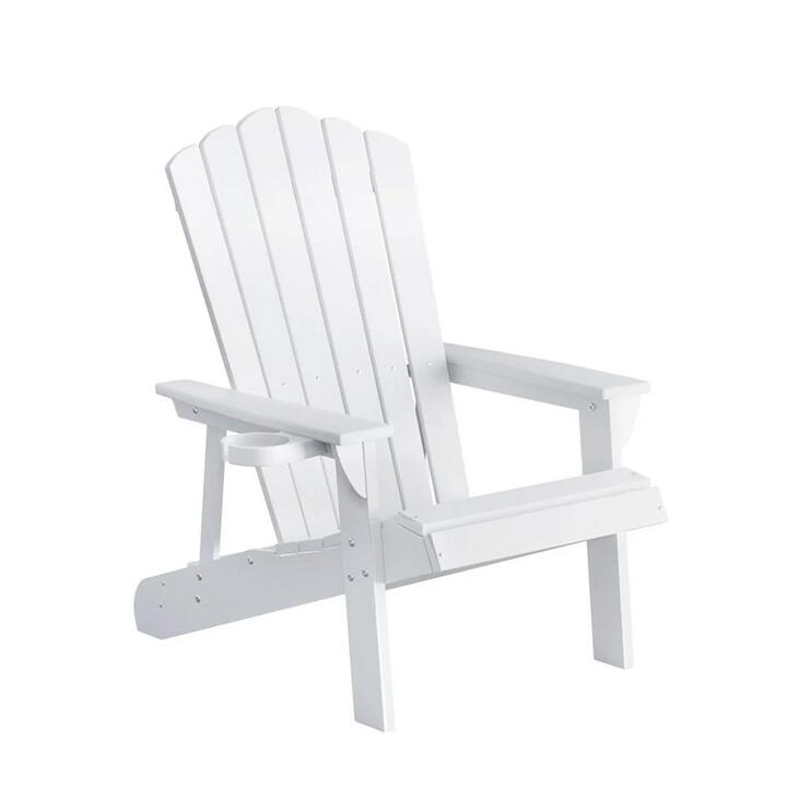 Outdoor Chairs HDPE Adirondack Beach Chair Sun Lounge Patio Furniture Garden white