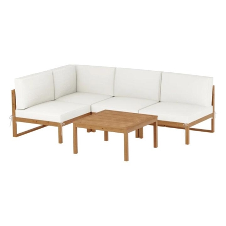 4-Seater Outdoor Sofa Set Wooden Lounge Setting 5PCS