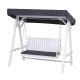 Outdoor Wooden Swing Chair Garden Bench Canopy Cushion 3 Seater White