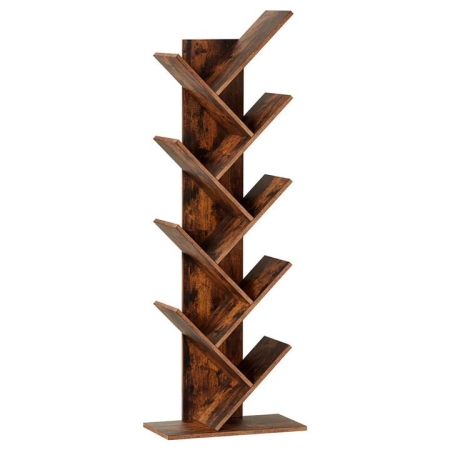 Tree Bookshelf 9 Tiers Walnut