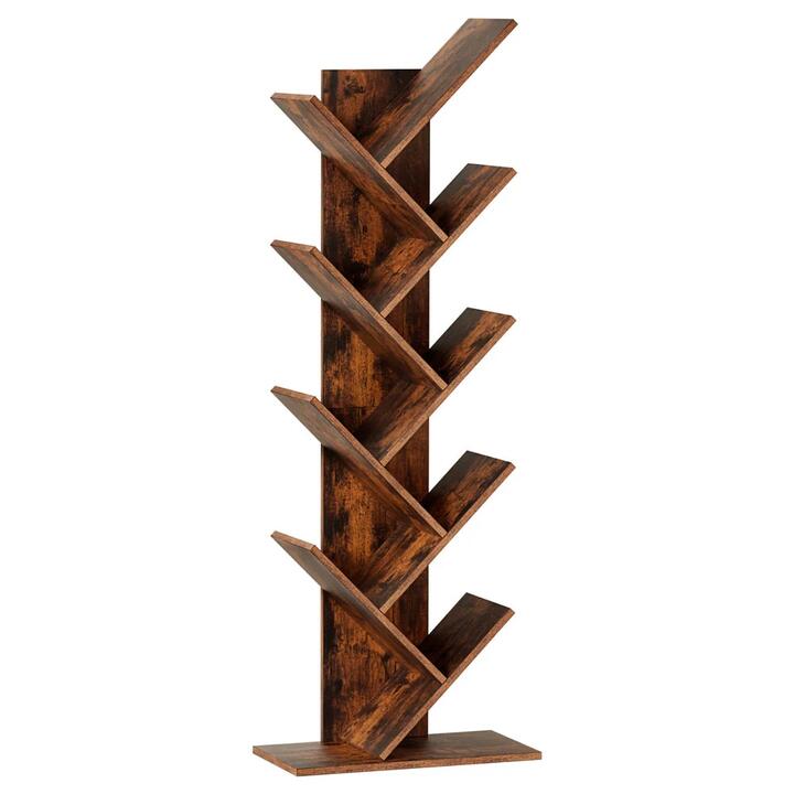 Tree Bookshelf 9 Tiers Walnut