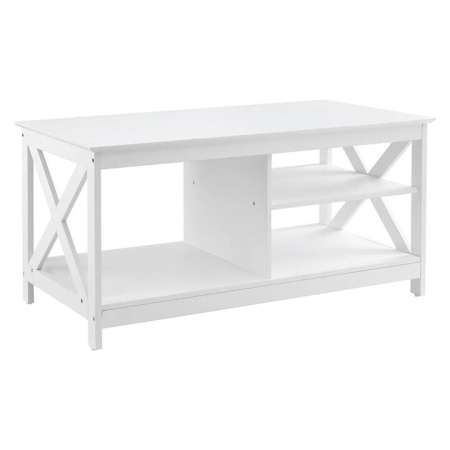 Coffee Table Storage Shelf White