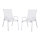 2PC Outdoor Dining Chairs Stackable Lounge Chair Patio Furniture White