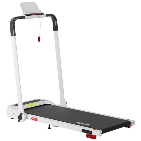 Treadmill Electric Walking Pad with Incline Foldable for Home Gym White