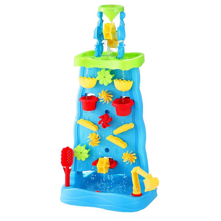 Kids Sand and Water Table Waterfall Wall Sandpit Toys Beach Shovel