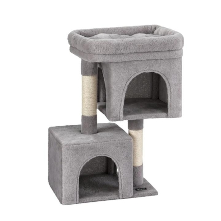 Cat Tree 67cm Tower Scratching Post Trees Scratcher Condo House Light Grey