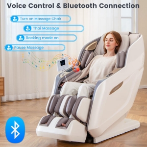 CostwaySL Track 3D Massage Chair Full Body Zero Gravity Massage Recliner with Airbags-Brown
